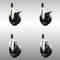 Service Caster 5 Inch 316SS Soft Rubber Swivel 1-1/4 Inch Stem Caster Lock Brake SCC, 2PK SCC-SS316TTLEX20S514-SRS-2-S-2-114 - alternate 3